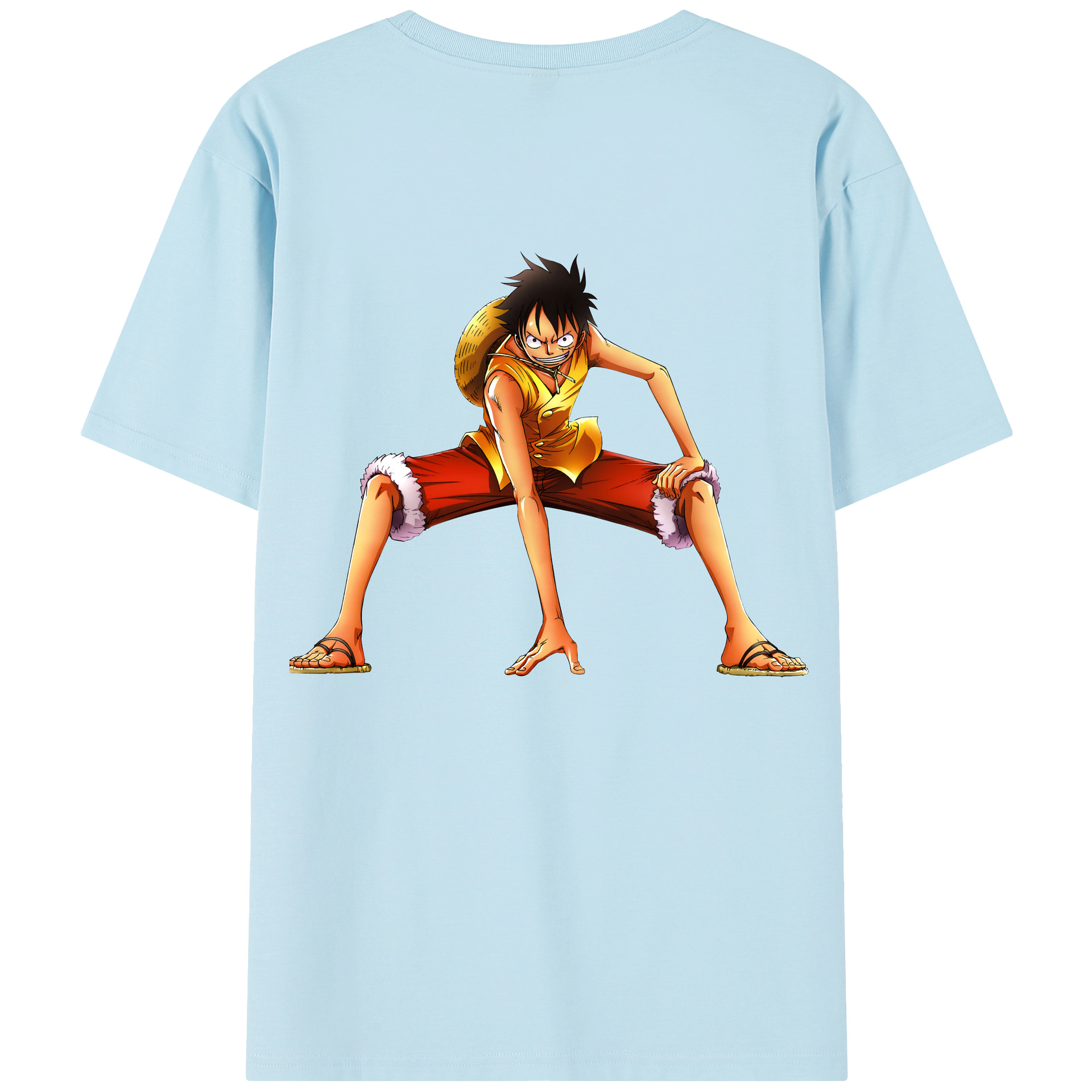 ワンピース モンキー・D・ルフィ ONE PIECE Monkey D. Luffy 綿100％半袖Tシャツ（背面プリント）
